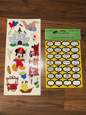 Y2K vintage Disney Parade Character Sticker Sheet - Red, Blue, Yellow, Black
